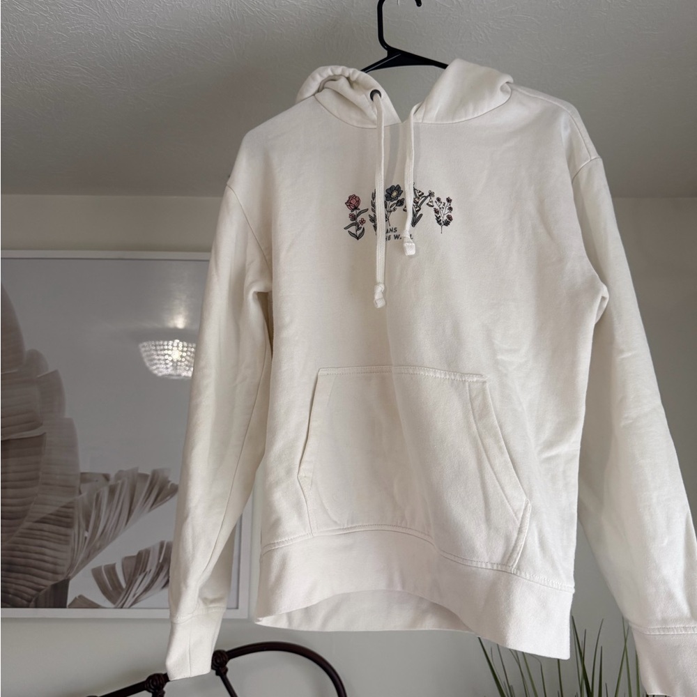 Vans Cream Hoodie with flowers